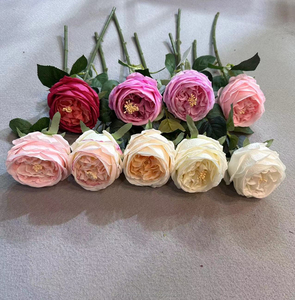 Di alta qualità in lattice fiori bianchi di seta a stelo singolo rose idratante artificiale vero tocco rose inglesi vero tocco fiore - Product Image 3