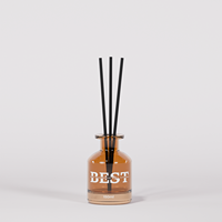 Flacon diffuseur en verre brun vide de 150 ml avec bouchon en liège, finition mate, sérigraphie pour parfum
