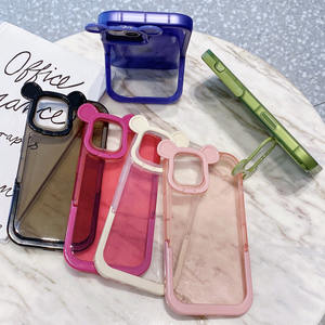 Custodia per telefono simpatico cartone animato supporto invisibile per <span class=keywords><strong>iPhone</strong></span> 14 <span class=keywords><strong>13</strong></span> <span class=keywords><strong>Pro</strong></span> <span class=keywords><strong>Max</strong></span> Girly Cute Bear custodia protettiva per <span class=keywords><strong>fotocamera</strong></span> custodia pieghevole per staffa - Product Image 2