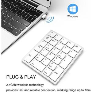 Clavier numérique sans fil rechargeable 2,4 GHz USB Type-C à 26 touches pour ordinateur portable - Product Image 2