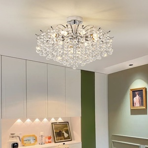 Lustre moderne en cristal de luxe, luminaire de <span class=keywords><strong>plafond</strong></span> haut de gamme pour salon, fer forgé pour villa, hall, chambre à coucher, lampes décoratives - Product Image 4