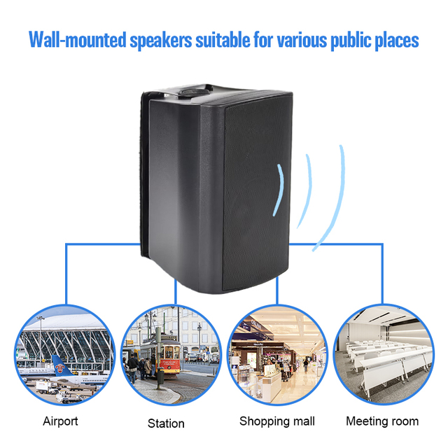PA System Speaker Outdoor Professional Wall Mount Speaker Black White Public Address System Full Set Powered Speakers PA System