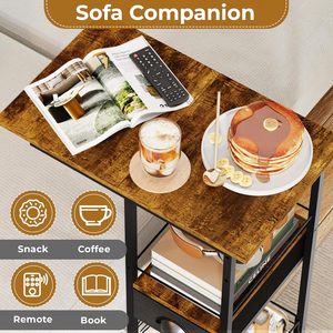 <span class=keywords><strong>Mesa</strong></span> Auxiliar Moderna en Forma de C con Marco de Hierro, <span class=keywords><strong>Ruedas</strong></span>, Bandeja para <span class=keywords><strong>TV</strong></span> Portátil, Cajón de Almacenamiento, <span class=keywords><strong>Mesa</strong></span> de Noche Estrecha, <span class=keywords><strong>Mesa</strong></span> de Centro Pequeña - Product Image 4
