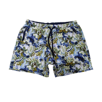 Shorts de bain pour hommes en coton et élasthanne, imprimé botanique unique, extensibles, décontractés, ajustables, pour la plage et le surf, vente en gros