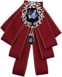 Toptan papyon broş erkekler papyon öz kravat şerit broş üniforma kravat ön kravat moda Rhinestone takı için takımları - Product Image 1