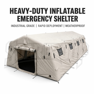 Carpa Inflable <span class=keywords><strong>de</strong></span> Lujo para Emergencias, con Piso Impermeable <span class=keywords><strong>de</strong></span> PVC, Cabina Inflable <span class=keywords><strong>de</strong></span> 3 Dormitorios y Sala <span class=keywords><strong>de</strong></span> Estar, para 6-8 Personas, Desinflado Rápido, Fácil <span class=keywords><strong>de</strong></span> Guardar - Product Image 3