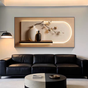 Cuadro de pared de cristal de arte moderno y lujoso para sala de estar, fondo de sofá, estampado de florero, decoración del hogar - Product Image 5