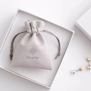 Sac à main cadeau pliable réutilisable avec cordon de serrage en toile de lin et coton velours sacs à poussière avec logo imprimé personnalisé - Product Image 2