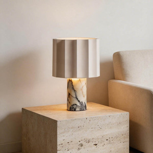 Lampada <span class=keywords><strong>da</strong></span> <span class=keywords><strong>Tavolo</strong></span> Ricaricabile in Vero Marmo Calacatta Viola con Dimmer Touch a 3 Colori - Product Image 6