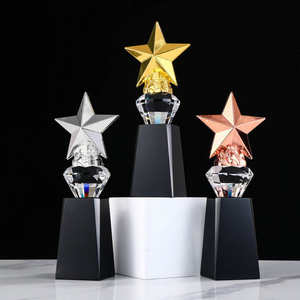 क्रिस्टल के 9 स्टार धातु व्यवसाय उपहार क्रिस्टल ट्रॉफी स्टार क्रिस्टल पुरस्कार - Product Image 4