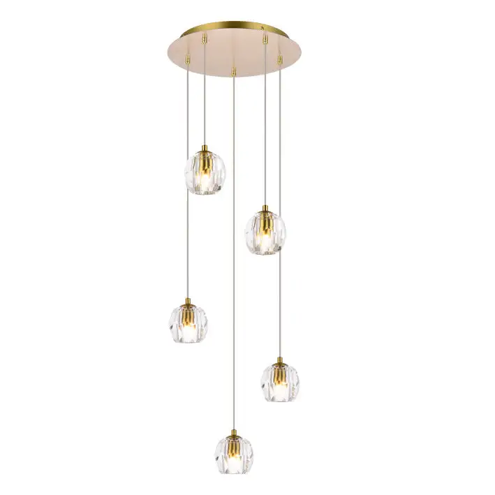 Lampadario nordico decorativo appeso sfera di vetro cristallo LED lampadario per soggiorno e sala da pranzo