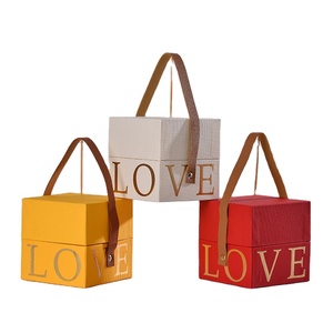 Cajas <span class=keywords><strong>de</strong></span> Regalo <span class=keywords><strong>de</strong></span> Lujo en Color Rojo Púrpura, Cajas <span class=keywords><strong>de</strong></span> <span class=keywords><strong>Dulces</strong></span> para Boda <span class=keywords><strong>con</strong></span> Asas - Product Image 3