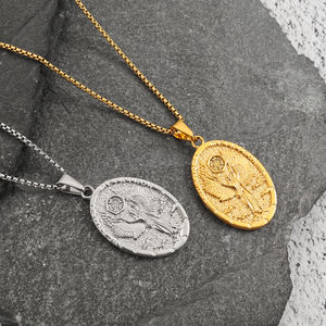 <span class=keywords><strong>Medalla</strong></span> Religiosa Católica Impermeable con Imagen de Santos, Jesús, San Benito, Ángel Guardián, San Miguel, Sagrada Familia, Cruz, Colgante para Hombre - Product Image 4