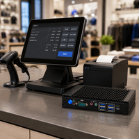Mini PC compact sans ventilateur avec processeur Celeron N3160 N3710 pour des solutions fiables de point de vente et d'affichage numérique