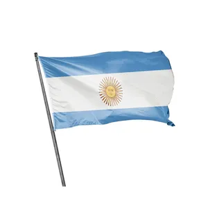 2024 Cheap Wholesale 100D Polyester 300D/600D Oxford Fabric 2x3ft 3x5ft 4x6ft 5x8ft or Any Other Size Argentina Flag