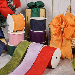 Fita Aramada de 2.5 Polegadas x 10 Jardas para Decoração de Casa e Casamento, Embrulho de Presente, Laço para Ponta de Árvore, Guirlanda e Embalagens DIY - Product Image 1