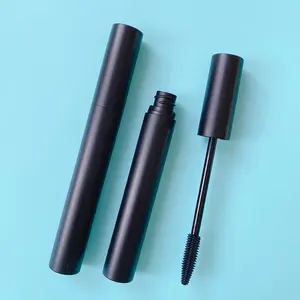 LZ Pack MOQ 100pcs Round Empty Spray Matte Black Silicone Brush Mascara Container 12ML Custom Private Label Eyelash Serum Tubes