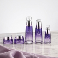 Ensemble d'emballages cosmétiques en verre sur mesure, 120 ml, 100 ml, 40 ml, 50 g, 30 g, flacon et pot à crème avec impression de logo