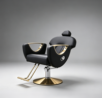 Fauteuil de Barbier Professionnel Ergonomique Confortable avec Base Ronde Dorée – Vente en Gros Usine
