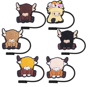 New Arrival Custom Decorative Silicone Straw Topper 10mm 8mm Waterproof Anime/Romance Style Promotional Party Supplies