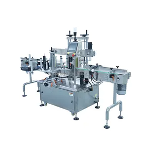 China Factory Full Semi Automatic Round Jar Cans Double-sided Tape Flat Surface Sticker Applicator Labeling Machine