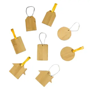 BSBH Bulk Eco Friendly Nature Bamboo Wooden Luggage Tag