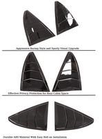 Ailerons de fenêtre arrière aspect carbone noir brillant pour Tesla Model X 2018+ – Cache de ventilation en ABS, pare-soleil et pare-pluie, accessoires