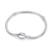Bracelet Chaîne Souple Uni à Boucle Carrée Simple en Argent Sterling 925, Bangle Basique Os de Serpent, Accessoires DIY pour la Fabrication de Bijoux