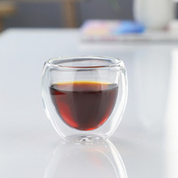 Prix de gros Tasse à café en verre transparent en borosilicate de haute qualité Tasse à café en verre à double paroi
