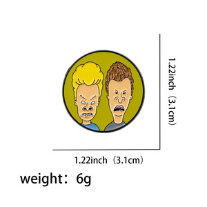 <span class=keywords><strong>Beavis</strong></span> et Butt-head drôle dessin animé broche en métal MTV spectacle de musique sac à dos Badge imprimé vêtements accessoires cadeau lettre-thème - Product Image 6
