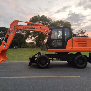 Excavatrice sur roues Lonking de 13,5 tonnes avec moteur et système entièrement hydraulique, composants de marques de premier plan pour la construction et l'exploitation minière - Product Image 2