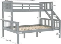 Lits superposés de haute qualité et bon marché, lits superposés en bois massif détachables avec échelle et garde-corps