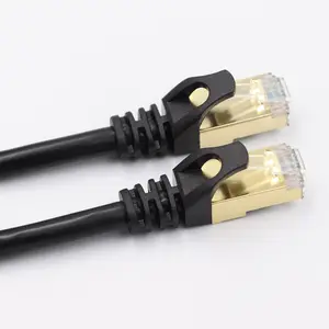 OEM 28awg 4P Cat7 سلك مسطح 2000mhz 40GBase-T Cat7 كابل التصحيح U/ftp كابل شبكة محلية