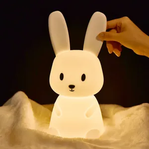 Telecomando carino coniglietto per bambini luce notturna Touch regalo USB coniglio in Silicone luce notturna per bambini