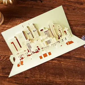 Tarjetas Pop-up 3D de <span class=keywords><strong>Origami</strong></span> Cortadas con Láser Personalizadas, Tarjetas de Felicitación Pop-up 3D - Product Image 1