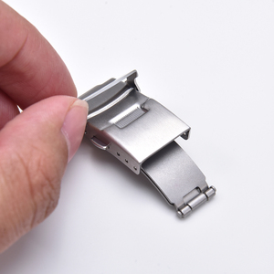 Fermoir pliant en acier inoxydable JAETIUM avec verrou de sécurité, boucle déployante brossée pour bracelet de montre en caoutchouc 16/18/20 mm - Product Image 4