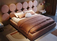 2025 Luxuriöses Modernes Queensize-Bett Weich Gepolstertes Leder-Schlafzimmermöbel mit Platzsparendem Stauraum Komfortables Modernes Bett