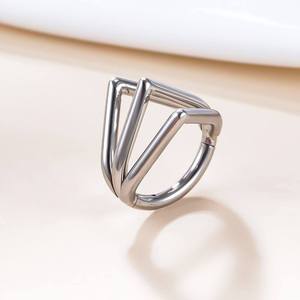 Pendientes de Titanio G23 con Circonita Cúbica Transparente, Anillo Segmentado para Perforaciones de Septum, Nariz, Rook, Hélix, Joyería - Product Image 4