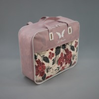 Ensemble de couverture/édredon en PVC transparent personnalisé avec logo en gros, couverture fine avec sac à fermeture éclair et poignée en cuir