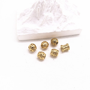 Perles d'espacement rondes en acier inoxydable plaqué or yunnique pour la fabrication de bracelets GZY-PJ12 - Product Image 2