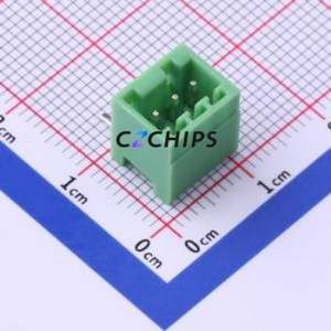 KF2EDGR-2.54-3P Plug-in Terminal Block Bent Lead Through Hole,P=2.54mm Board-to-Board / Socket - Closed 1x3P 2.54mm Green - Product Image 1