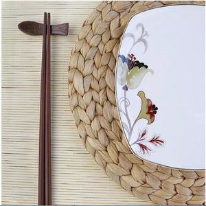 Customized Factory Supply Weave Natural Water Hyacinth Placemat Modern <strong>Round</strong> <strong>Tablemat</strong> - Product Image 1