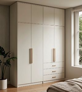 <span class=keywords><strong>Armoire</strong></span> en Bois pour Chambre à Coucher avec Tiroir, Placard d'Hôtel avec Miroir, Meuble de Rangement pour Vêtements et Chaussures - Product Image 6