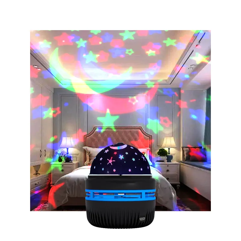 Factory Direct Sale 50W rotate LED starry snow mini projector light children lamp music led projector night