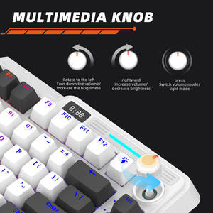 Nouveau clavier de jeu mécanique USB filaire RVB rétroéclairé 83 touches avec écran rotatif et interrupteurs <span class=keywords><strong>Cherry</strong></span>/<span class=keywords><strong>Gateron</strong></span>/Kailh – Ventes Flash 2026 - Product Image 5