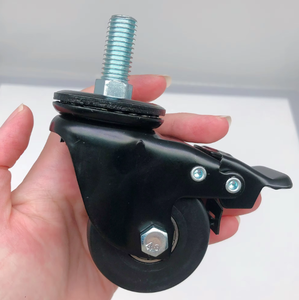 Rueda Giratoria de Alta Resistencia <span class=keywords><strong>con</strong></span> Doble Rodamiento de Bolas, de Polipropileno Modificado, Totalmente Negra, de 50 mm (2 Pulgadas), 150 kg, Estilo Lujoso, <span class=keywords><strong>para</strong></span> <span class=keywords><strong>Mesa</strong></span> - Product Image 2