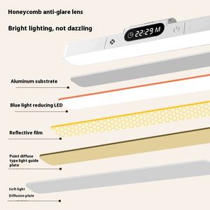 Reloj de lámpara de escritorio LED moderno para dormitorio de estudiantes, lámpara de muerte fresca magnética, lámpara de lectura de cabecera de dormitorio de carga, Ojo de CC - Product Image 3
