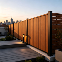 Panneau de clôture WPC moderne, résistant aux basses températures, ignifuge, imperméable, insonorisant, avec design graphique 3D/effet bois