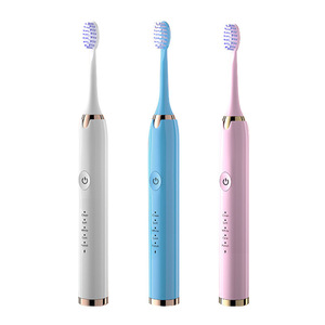 Cepillo de dientes eléctrico para adultos, recargable, sónico, con 3 cabezales y cable USB - Product Image 4