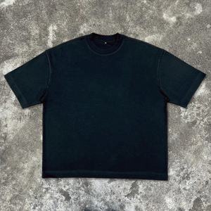 T-shirts courts amples en coton épais à col rond noirs pour hommes – Qualité supérieure – Idéaux pour l'été et le streetwear - Product Image 1